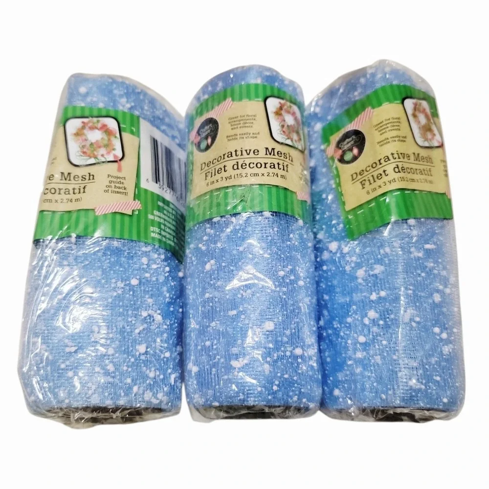 Lot of 11 Decorative Craft Mesh Rolls Floral Garden Crafter's Square Wreath